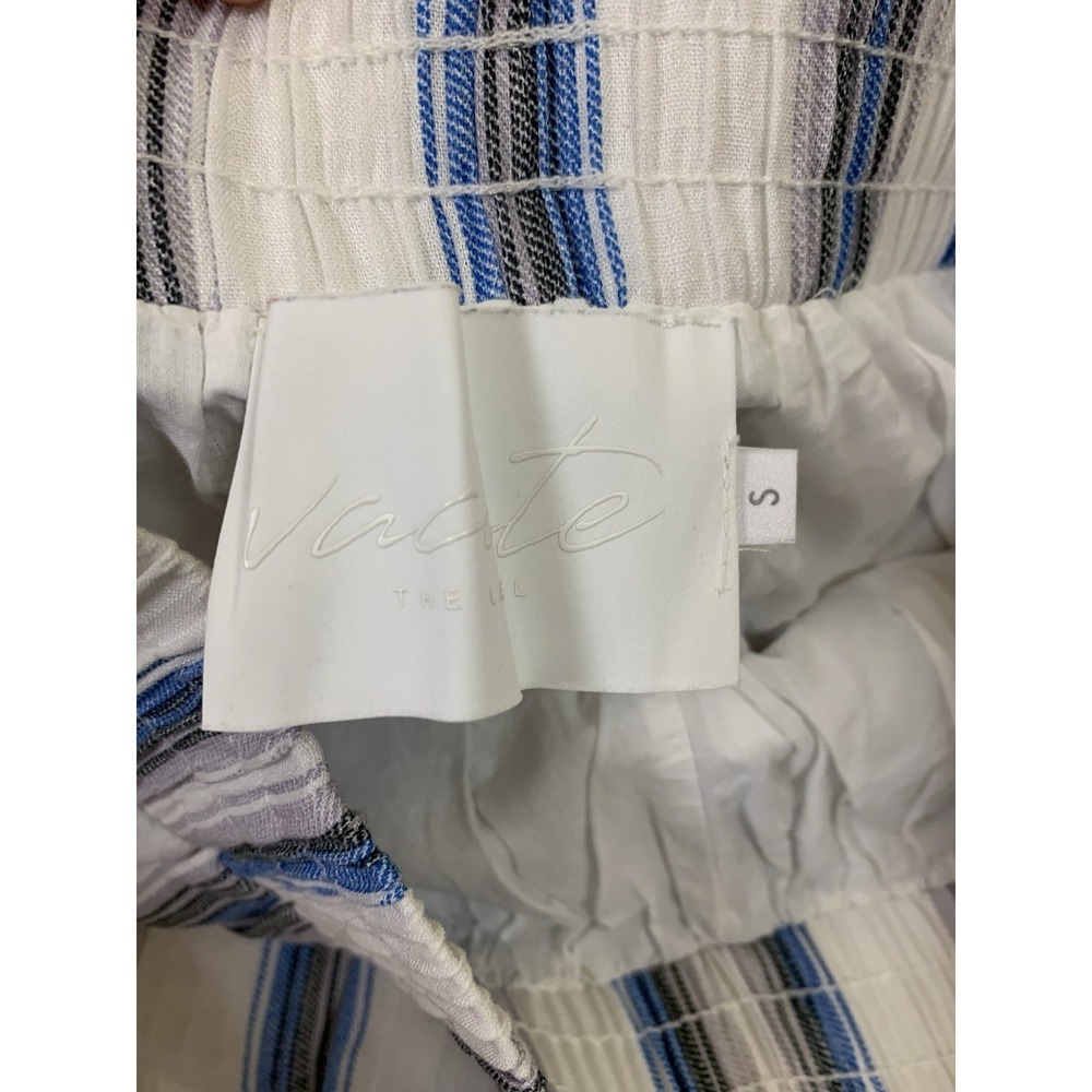 Vacate The Label Blue White Striped Linen Blend Pull On Shorts Small - Picture 3 of 4